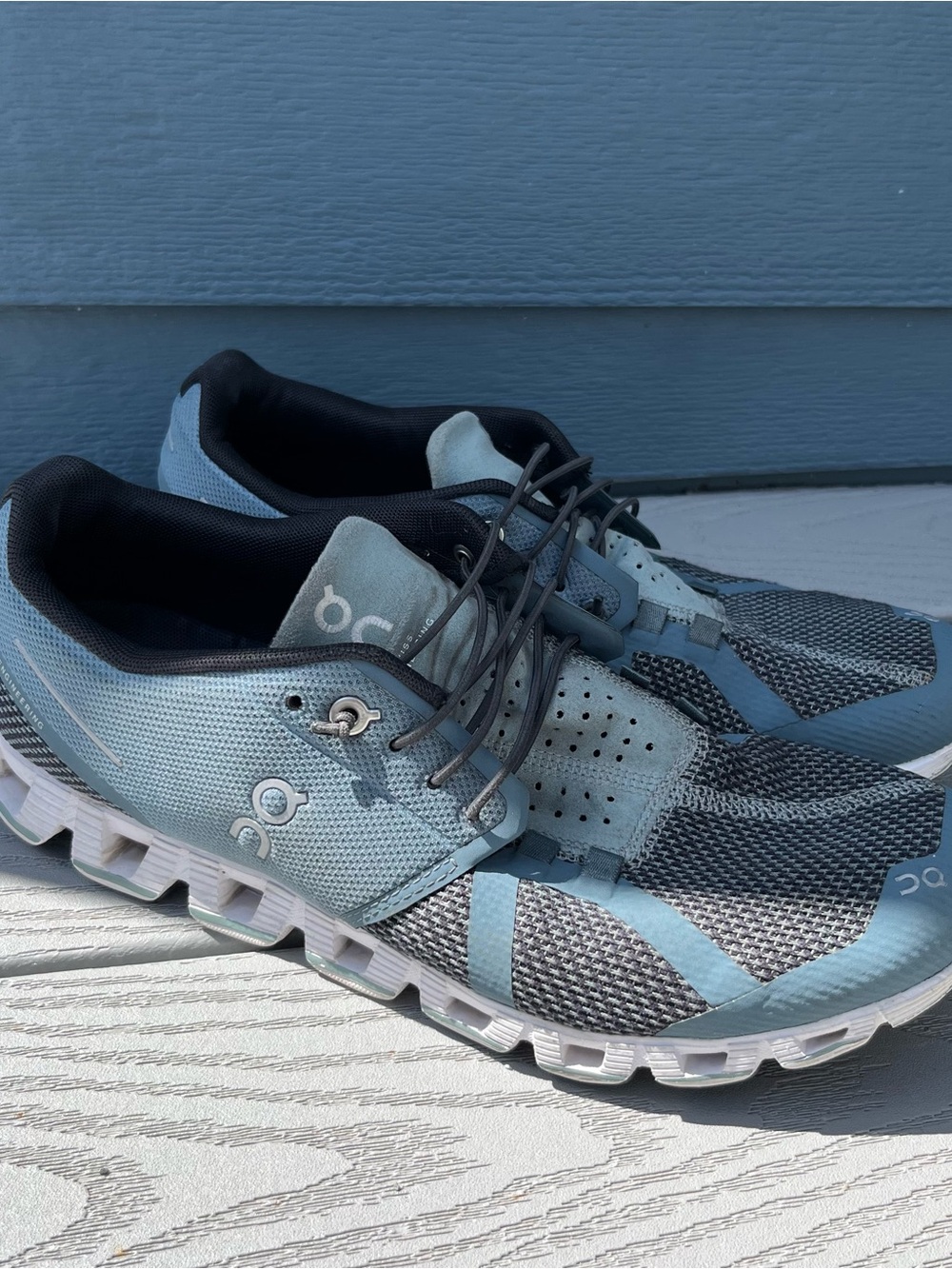 On Running Women's Cloud Running Shoes in Light Blue and Black